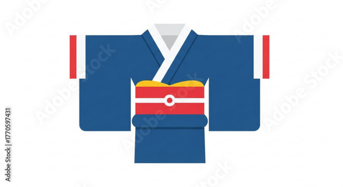 Traditional blue kimono, a symbol of japanese culture and elegance, perfect for fashion and cultural events