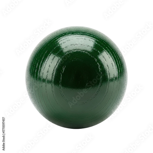 Shiny dark green sphere isolated on transparent background