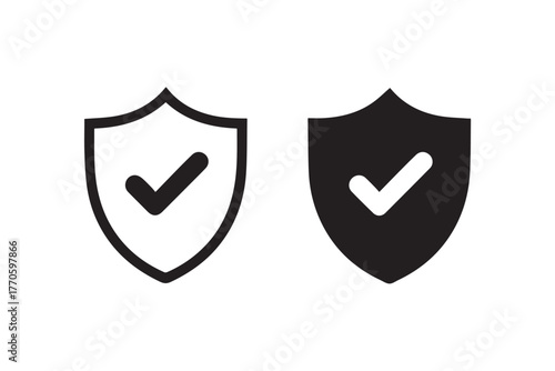 security protection shield duo check mark vector icon