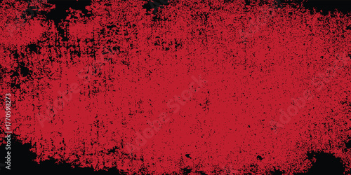 Grunge halftone gradient background. Faded grit noise texture. black and red sand wallpaper. Retro pixelated backdrop. Anime or manga style comic overlay. Vector graphic design textured template
