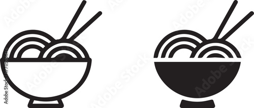 noodles noodle bowl chopsticks icon for asian cuisine branding