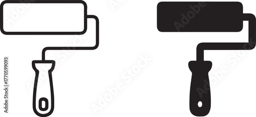 paint roller graphic two tone silhouette tool handle hanging hole