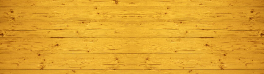 Abstract grunge old yellow painted wooden texture - wood board background panorama banner.