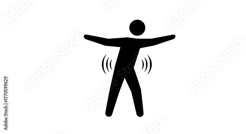 Hungry human icon black white icon