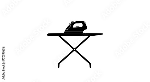 Iron board view black white icon 