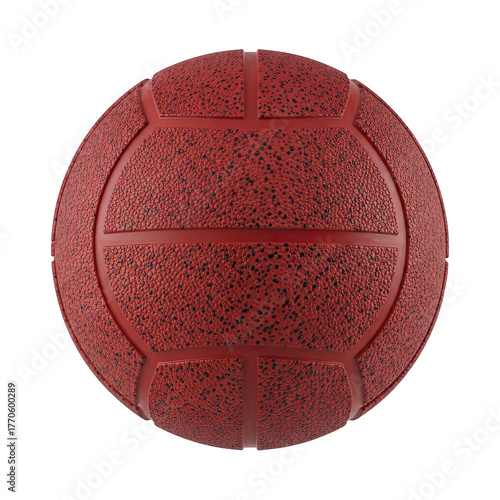 Vintage red soccer ball isolated on transparent background