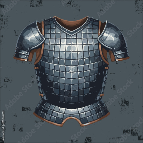Detailed watercolor painting of medieval knight armor. Realistic metal texture and reflections in artistic watercolor style.
