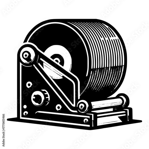 Strapping roll machine vector image illustration