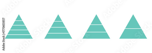 Levels of triangular pyramid icon. Maslow layer diagram. Triangle pyramid chart. designed for business presentations, charts, educational materials. vector illustration. 