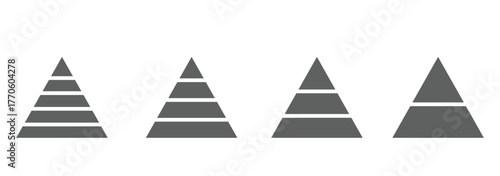 Levels of triangular pyramid icon. Maslow layer diagram. Triangle pyramid chart. designed for business presentations, charts, educational materials. vector illustration. 