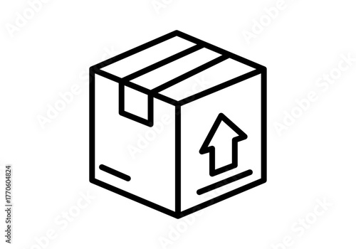 Icono negro de caja de mercancía con embalaje