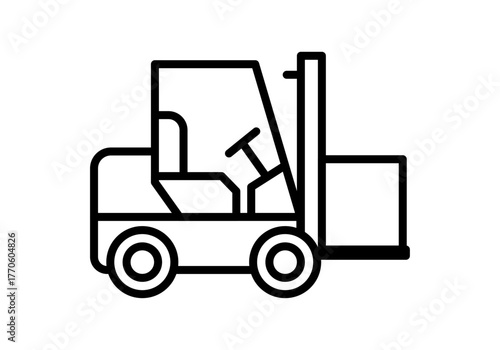 Icono negro de carretilla con caja