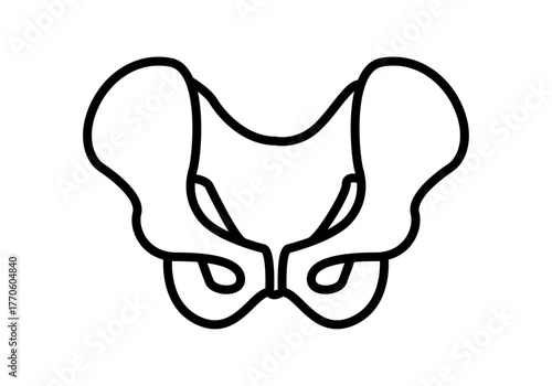 Icono negro de cadera en fondo blanco