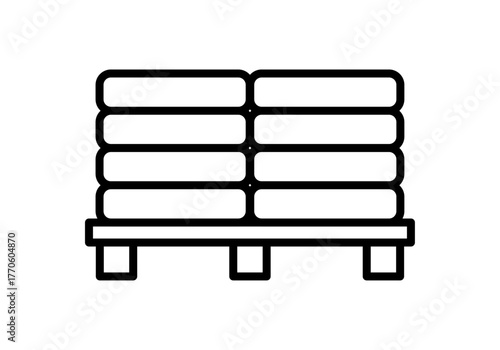 Icono negro de mercancía y palets
