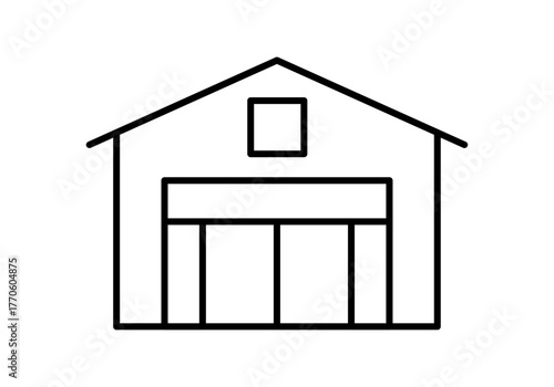 Icono negro de almacén industrial