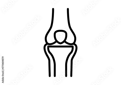 Icono negro de rodilla en fondo blanco