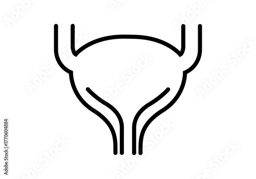 Icono negro de vejiga en fondo blanco