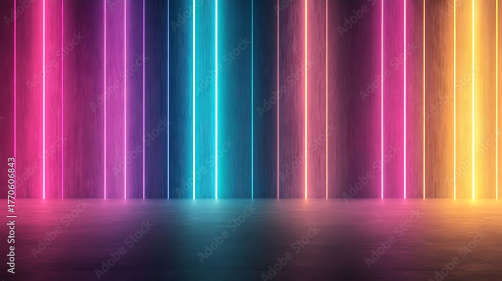 custom made wallpaper toronto digitalVibrant Neon Light Wall Background Futuristic Colorful Glow Design with Reflections
