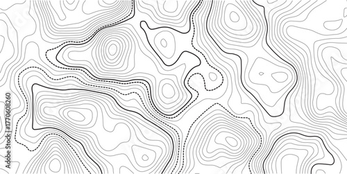 Topographic map background. Geographic line map with elevation assignments. Contour background geographic grid. Vector illustration. transparent background