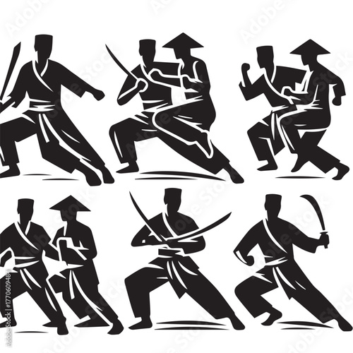 pencak silat sports logo vector