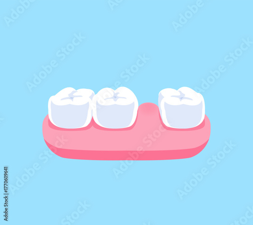 Diastema teeth illustration vector design. Dental care concept.