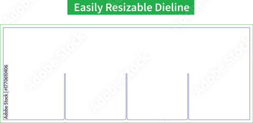 Dividers 3 slot blocks,Box Die Line Tamplate, corrugated paper box die cut 3d mockup.eps