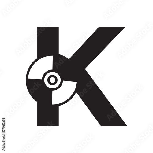 Initial Cd Dvd Logo combine with letter K vector template