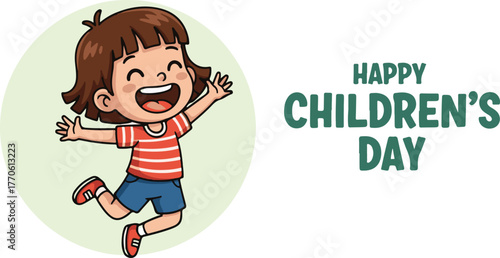 Vibrant and playful children s day celebration design with colorful elements and festive graphics