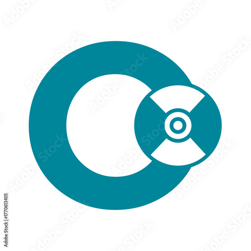 Initial Cd Dvd Logo combine with letter O vector template