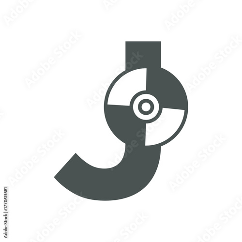Initial Cd Dvd Logo combine with letter J vector template