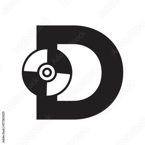 Initial Cd Dvd Logo combine with letter D vector template