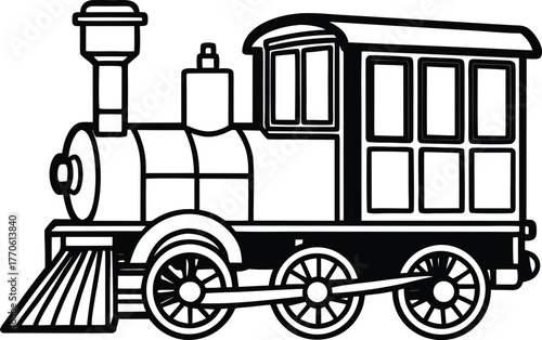 Cartoon Steam Locomotive Train Illustration steam engine
