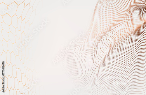 Abstract vector background. Elegant background for business presentations. Lines, point, plane in 3D space.Cryptocurrency fintech network blockchain and programming concept.