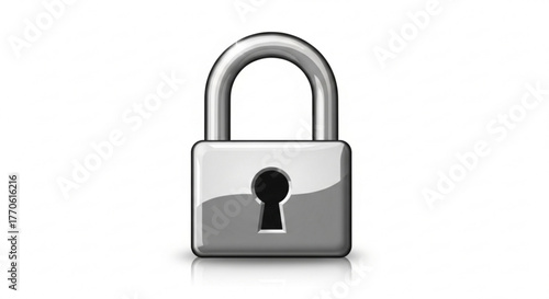 Silver padlock security concept digital artwork of a lock for safety and privacy protection symbol