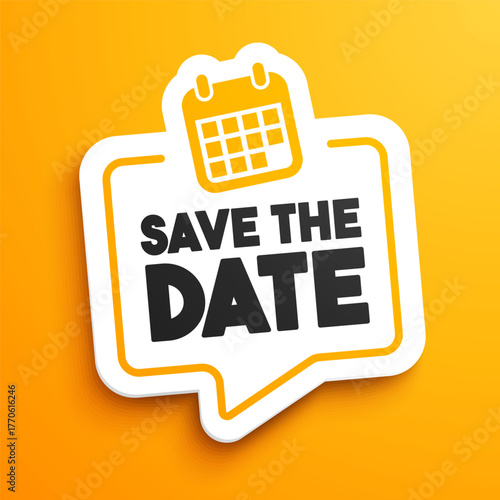 Save The Date Sticker With Icon 
