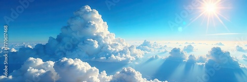 Vast blue sky meets distant horizon, promising adventure , blue, summer