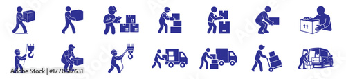 Manual Handling and Logistics Operations Icons