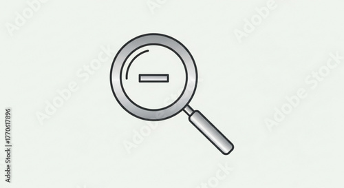 Magnifying glass with minus sign for zoom out