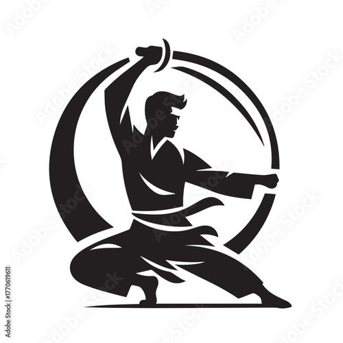 pencak silat sports logo vector