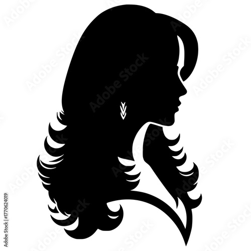 Silhouette portrait of a mysterious beautiful woman
