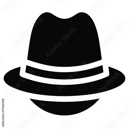  vector illustration of silhouette  black hat on white background