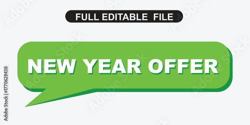 Green callout box announces new year offer with bold white letters on clean background
