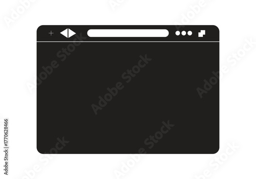 Simple web browser window illustration showcases the minimalist interface and modern design