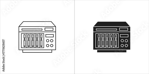 Server rack with multiple hard drive bays