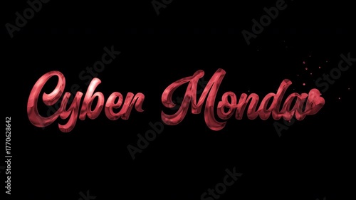 Stylish Cyber Monday text animation with a modern design. Ideal for marketing campaigns and online promotions. Alpha channel included.