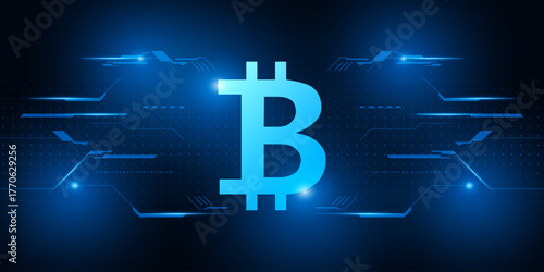 bitcoin digital currency , futuristic digital money	
