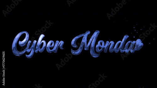 Dynamic Cyber Monday text animation. Perfect for commercials, social media, and online sales. Alpha channel included.