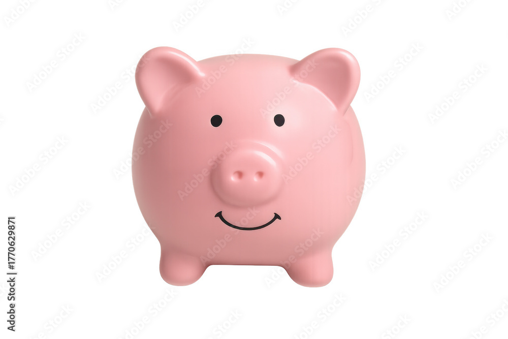 Obraz premium Pink piggy bank symbolizing savings, finance, investment, and future financial security on transparent background
