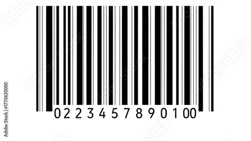 Vector graphic of product identification code standard barcode for retail and inventory management system