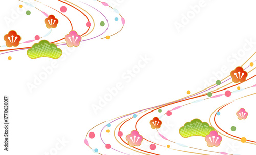 美しい日本の和柄背景イラスト